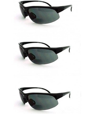 3 Pairs Men and Women Sunglasses with Bifocal Reading Lens Half Rim Sports Fashion - Black - CA12EM1BODL $16.22 Wrap