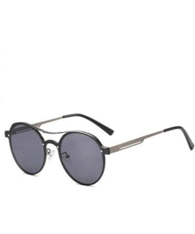 Siamese Sunglasses Trend Personality Round Frame Ocean Lens Sunglasses Glasses - 4 - CA19060UMTX $28.88 Sport