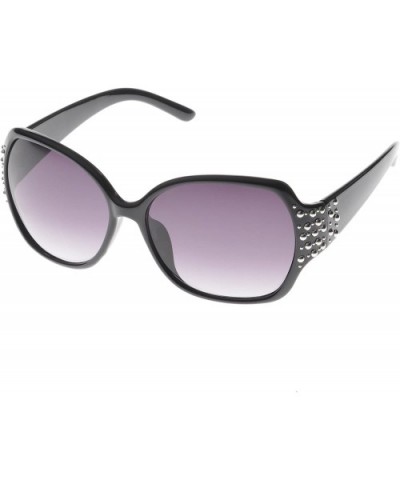 Studded Square Sunglasses - Black-silver - CH11O10FWF5 $5.35 Wayfarer