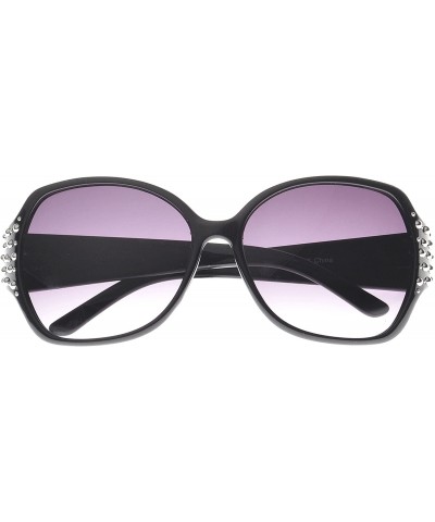 Studded Square Sunglasses - Black-silver - CH11O10FWF5 $5.35 Wayfarer