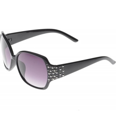 Studded Square Sunglasses - Black-silver - CH11O10FWF5 $5.35 Wayfarer