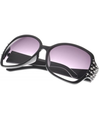 Studded Square Sunglasses - Black-silver - CH11O10FWF5 $5.35 Wayfarer