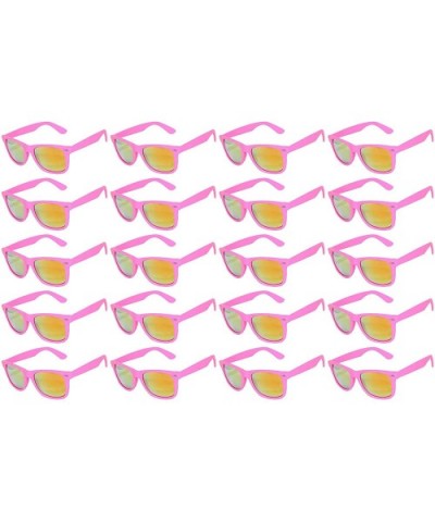 Wholesale set of 20 Pairs Mirrored Reflective Colored Lens Sunglasses Matte - 20_pairs_pack_pink_mirr - CL12NUP3DRS $25.66 Go...