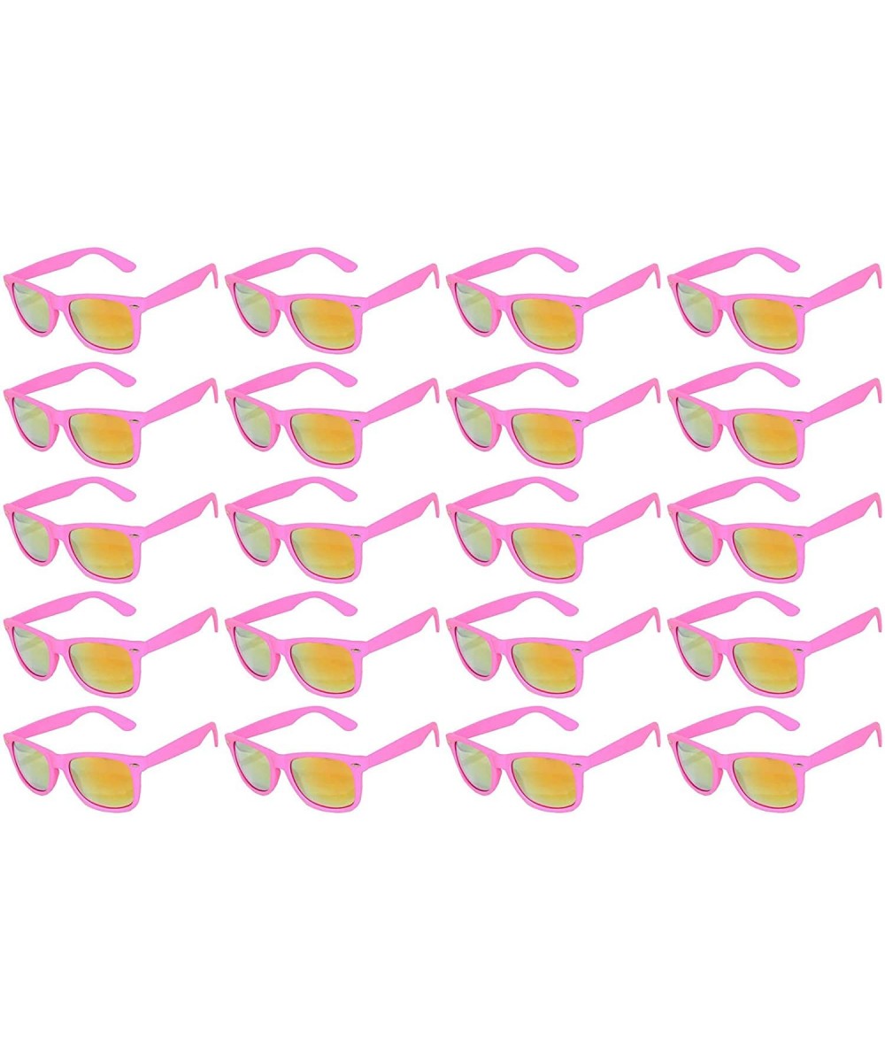 Wholesale set of 20 Pairs Mirrored Reflective Colored Lens Sunglasses Matte - 20_pairs_pack_pink_mirr - CL12NUP3DRS $25.66 Go...