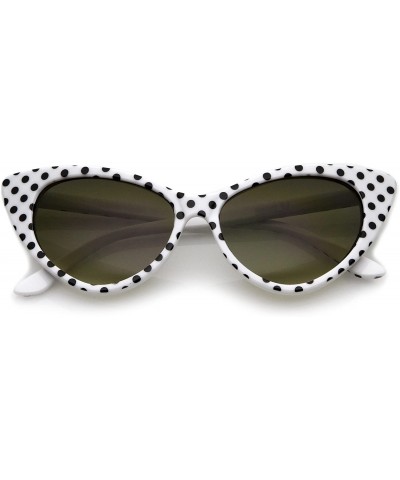 Women's Retro Oversized High Point Cat Eye Sunglasses 54mm - White-black / Smoke Gradient - CL118SU7P0T $6.77 Wayfarer