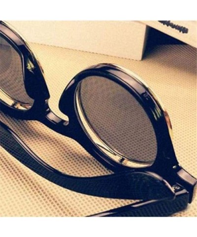 Steampunk Goth Goggles Glasses Round Sunglasses Vintage Flip Up Sunglasses Vintage - Black - CG18X32UZEZ $6.95 Goggle