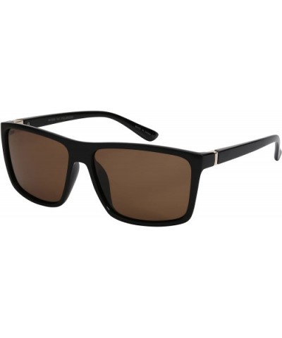 Modern Square Frame Sunglasses with Polarized Lens 541009TT-P - Matte Black/Sd2 Lens - C212DG7HCK1 $8.31 Square