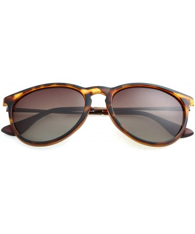Round Polarized Sunglasses for Women Classic Vintage Mirrored Sun Glasses - 100% UV Blocking - CS194LIMQS0 $8.30 Round