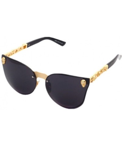 Sunglasses for Men Women - Classic Rimsless Eyewear with Case - 100% UV Protection - Gold - C318D70HD8D $14.44 Wrap