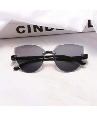 Rimless Sunglasses Colored Transparent Round Eyewear Retro Eyeglasses for Women Men - A - CY190L9M43L $5.43 Rimless