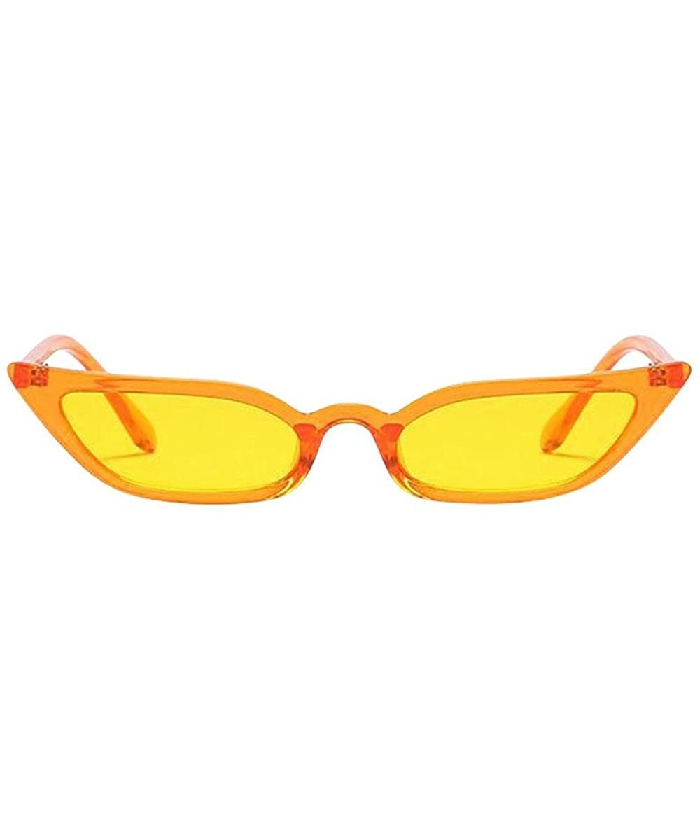 Women Vintage Cat Eye Sunglasses Retro Small Frame Women Fashion UV Glasses Sunglasses - Yellow - CN193XDZ4RQ $5.47 Cat Eye