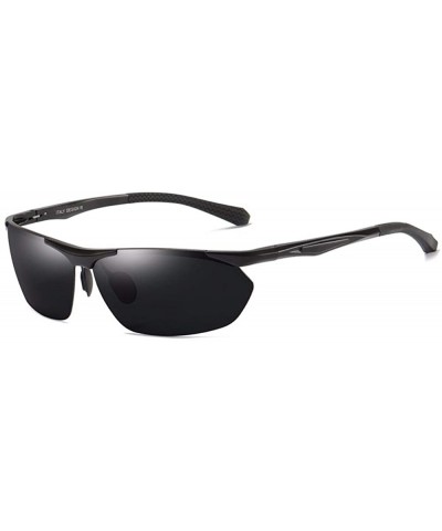 Aluminum Magnesium Men's Half-frame Polarized Sunglasses Outdoor Sports Riding Antiglare Sunglasses - E - CD18QQ20I5D $42.89 ...