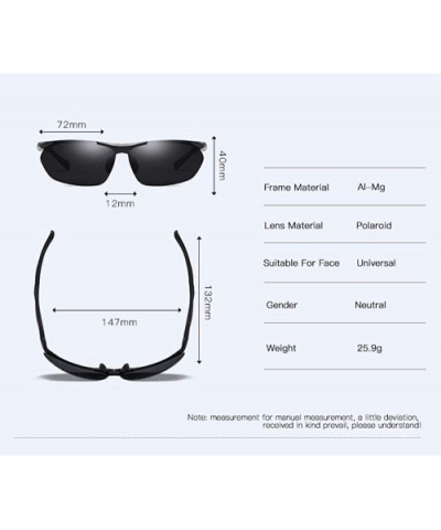 Aluminum Magnesium Men's Half-frame Polarized Sunglasses Outdoor Sports Riding Antiglare Sunglasses - E - CD18QQ20I5D $42.89 ...