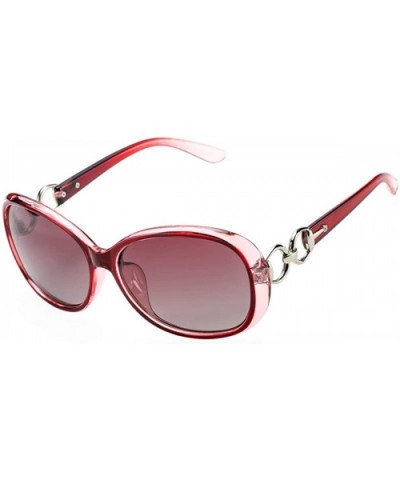 Classic Oversized Polarized Sunglasses for Women Luxury Goggles Eyewear Shade UV400 - Red - C118S0X3MS7 $8.49 Oversized