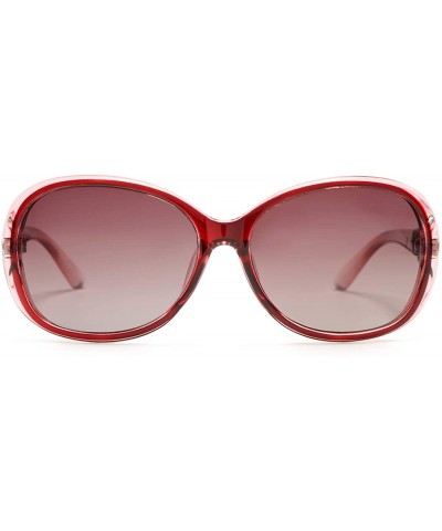 Classic Oversized Polarized Sunglasses for Women Luxury Goggles Eyewear Shade UV400 - Red - C118S0X3MS7 $8.49 Oversized