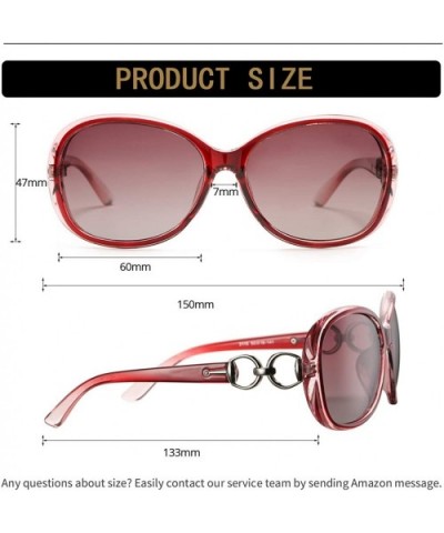 Classic Oversized Polarized Sunglasses for Women Luxury Goggles Eyewear Shade UV400 - Red - C118S0X3MS7 $8.49 Oversized