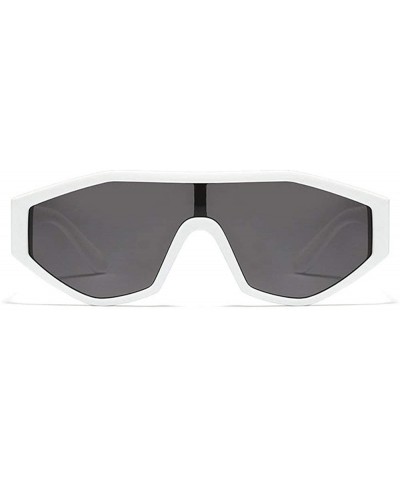 Irregular Sunglasses Vintage Oversize One piece - White&gray - C2192CEN3YW $8.27 Oversized