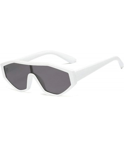 Irregular Sunglasses Vintage Oversize One piece - White&gray - C2192CEN3YW $8.27 Oversized