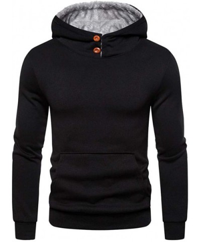 Sweatshirt Hoodie with Pocket- Men's Casual Solid Color Long Sleeve Pullover Slim Fit Comfy Sport Outwear Tops - CW18WAY67IQ ...