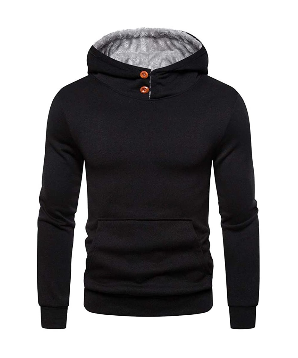 Sweatshirt Hoodie with Pocket- Men's Casual Solid Color Long Sleeve Pullover Slim Fit Comfy Sport Outwear Tops - CW18WAY67IQ ...