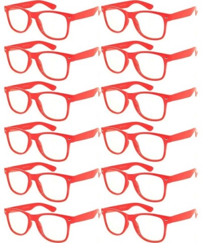 Women's Men's Sunglasses Retro Clear Lens - Retro_clear_12_p_red - CW18733NREA $21.54 Sport