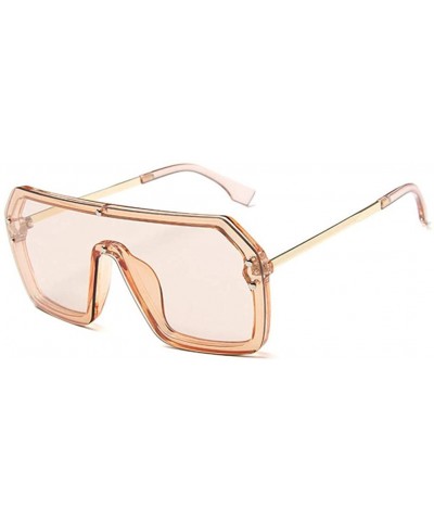 Square Sunglasses Women Oversized Big Frame Vintage Pink Sun Glasses Men - 4 - CJ18WAWXAEN $20.46 Oversized