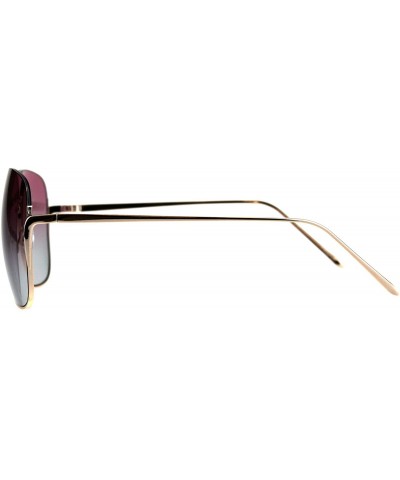 Designer Fashion Sunglasses Womens Half Rim Open Top Ombre Lens - Gold (Pink Grey) - CD18GHGNXDC $9.90 Square