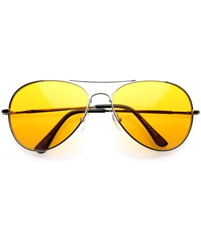 Colorful Premium Silver Metal Aviator Glasses with Color Lens Sunglasses (Orange) - C9117MDLUZT $6.99 Aviator