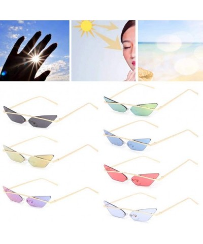 2019 Cat Eye Sunglasses Metal Frame Women Fashion Chic Lens UV400 Brand Designer - 1 - CB18X784AQH $5.78 Cat Eye