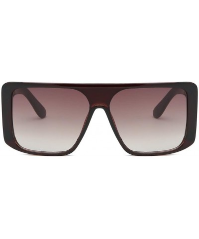 Women's Fashion Mask Sunglasses Integrated Square Width Glasses Square Sunshade Glasses (B) - B - CX18QZ6ZOCL $5.47 Square