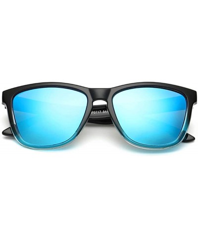 Polarized Sunglasses for Men and Women- Color Mirrored Lens - 100% UV Blocking - Blue - CS18R5W9G9Q $9.85 Rectangular