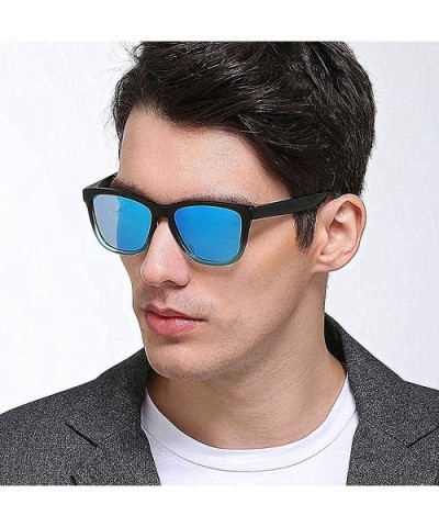 Polarized Sunglasses for Men and Women- Color Mirrored Lens - 100% UV Blocking - Blue - CS18R5W9G9Q $9.85 Rectangular