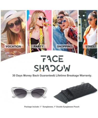 Vintage Cateye Rhinestone Sunglasses for Women Retro Narrow Small Sun Glasses - Black Lens/Gray - CS18SD4NLQ8 $7.23 Square
