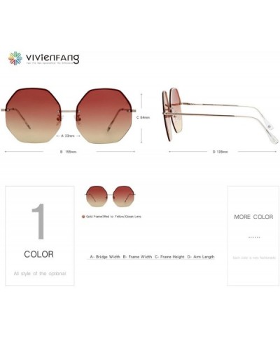 Women Fashion Rimless Oversized Geometric Sunglasses Ocean Color UV400 Protection 87157 - CL183KKCER4 $6.22 Rimless