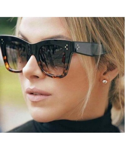 Fashion Square Sunglasses Women Cat Eye Luxury Brand - CB18373QKO8 $8.18 Wayfarer