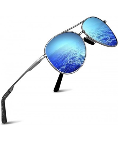 Polarized Aviator Sunglasses for Men - Metal Frame Sports UV 400 Protection Mens Women Sunglasses 2261 - Blue - CS18XYRRCM9 $...