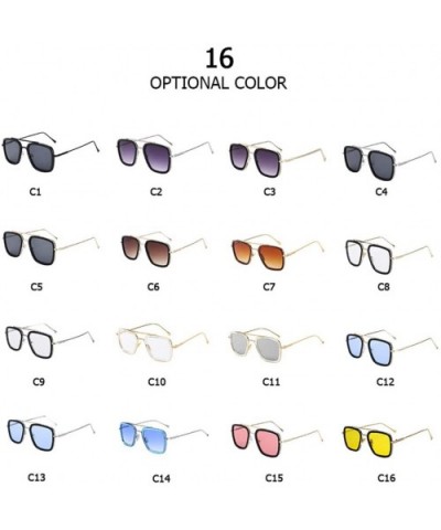 Sunglasses Men Square Driving Sun Glasses for Male Windproof Shades Women - Zss0002c1 - CQ194O0UW9C $18.32 Rimless