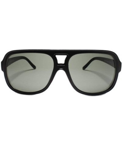 Classic Upscale Hip Vintage Retro 80s Style Sunglasses - Green / Black - C018W8C6K77 $7.95 Square