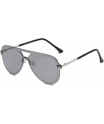 Unisex Fashion Classic Premium Oversized Aviator Sunglasses - Grey - CD18WU8Q5ZZ $17.18 Goggle