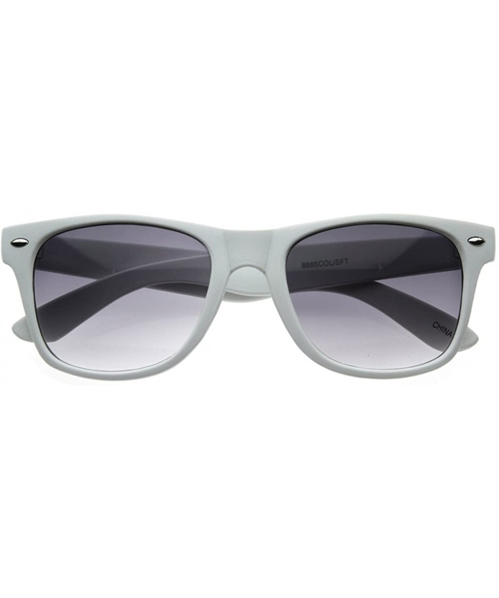 New Matte Rubber Finish Neon Color Horn Rimmed Sunglasses (White) - CM116Q2IWH1 $7.46 Wayfarer