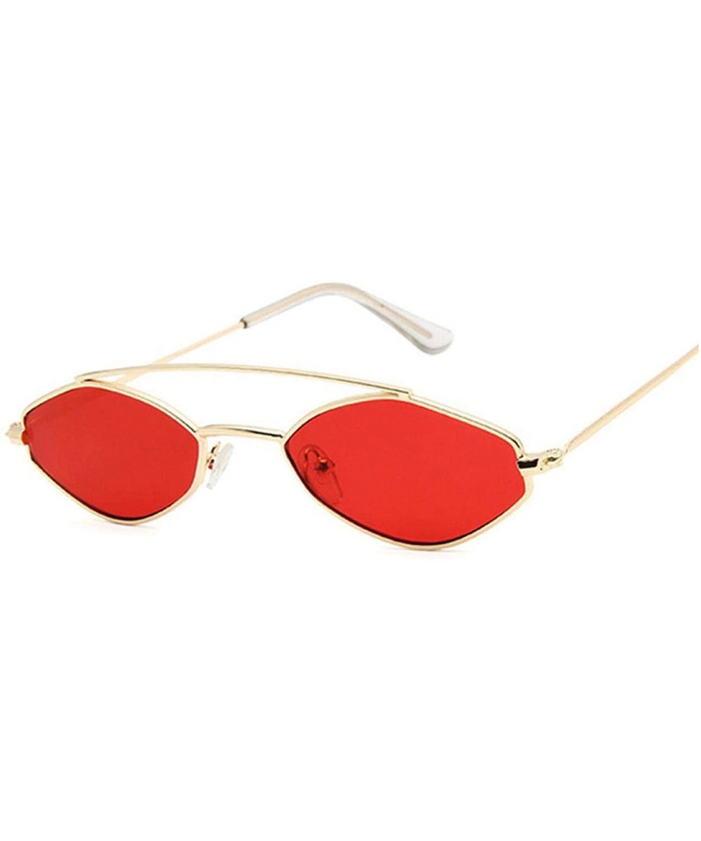 Cute Sexy Ladies Cat Eye Sunglasses Women Metal Frame Fashion Vintage Gradient Sun Glasses UV400 Shades - Goldred - CC198A60O...