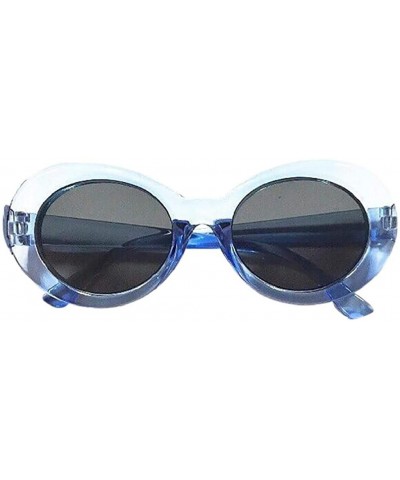 Retro Vintage Clout Goggles Unisex Sunglasses Rapper Oval Shades Grunge Glasses - F - CT18S2WZHL9 $6.41 Shield