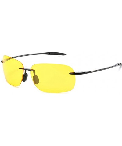 Rimless Night Vision Sunglasses For Men Women Ultralight TR90 Frame - Black - C318SR59ZYD $15.67 Goggle