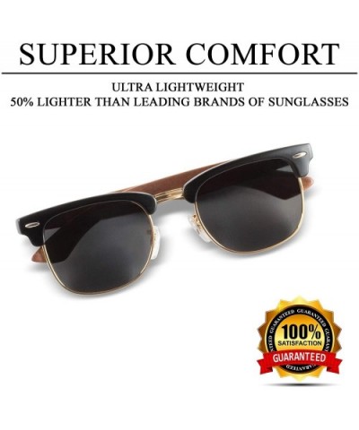 Wooden Sunglasses for Men and Women- Polarized and UV400 - Ultra Lightweight & Comfortable - CA18NI5GUZS $27.21 Shield