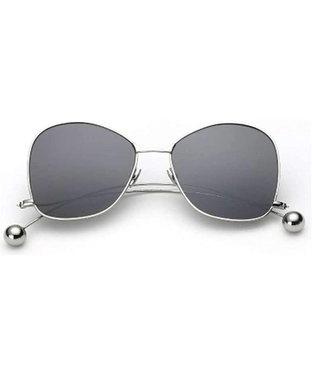 Round Sunglasses for Women Metal Aviator Glasses Nonpolarized UV Protection MLS8807 - Grey - CD18TUGKGWH $4.90 Aviator