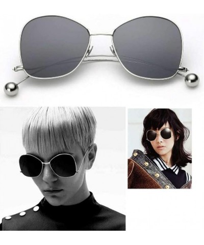 Round Sunglasses for Women Metal Aviator Glasses Nonpolarized UV Protection MLS8807 - Grey - CD18TUGKGWH $4.90 Aviator