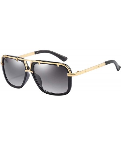 Men's Sunglasses Retro Vintage 80s Classic Fashion Designer Pilot Sunglasses Square Frame - Black - CR1863IWM3X $14.53 Oversized