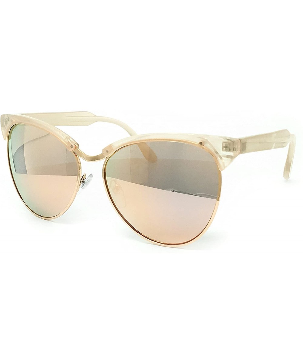 641 Premium Oversize XL Mirrored Cats eye Fashion Sunglasses - Cats Eye - C7184YY8XG7 $13.15 Oversized