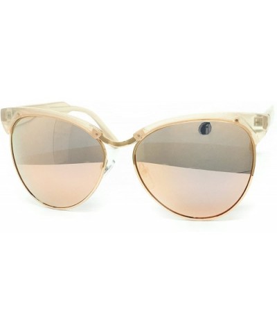 641 Premium Oversize XL Mirrored Cats eye Fashion Sunglasses - Cats Eye - C7184YY8XG7 $13.15 Oversized