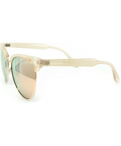 641 Premium Oversize XL Mirrored Cats eye Fashion Sunglasses - Cats Eye - C7184YY8XG7 $13.15 Oversized